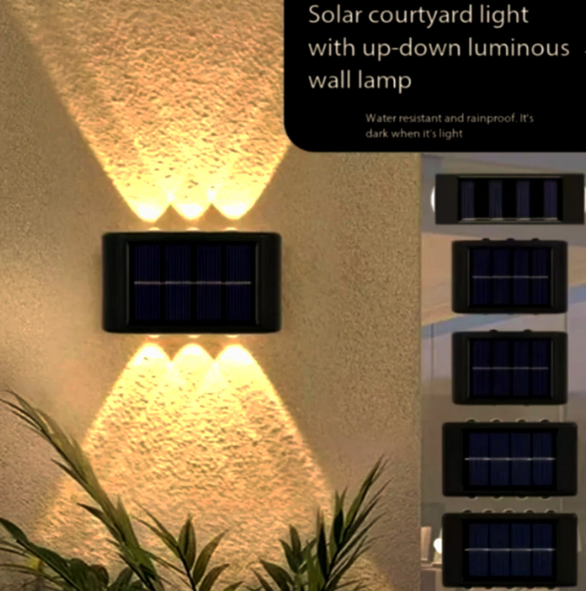Solar LED Outdoor Wall Light Waterproof Dusk to Dawn Fence Lamp for Garden Yard Porch Pathway Patio Home Decor