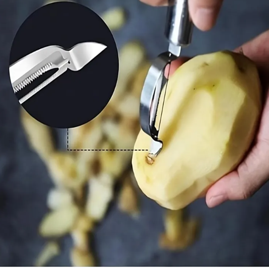Vegetable Peeler，Stainless Steel 2 in 1 Julienne Vegetable Peeler Perfect for Carrot Potato Melon Gadget Vegetable Fruit