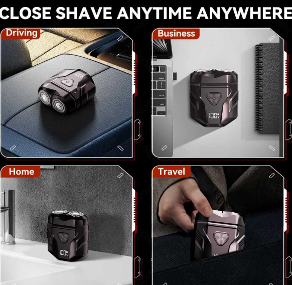 Waterproof Rechargeable Portable Shaver with Multi-Functional Display :70 AED